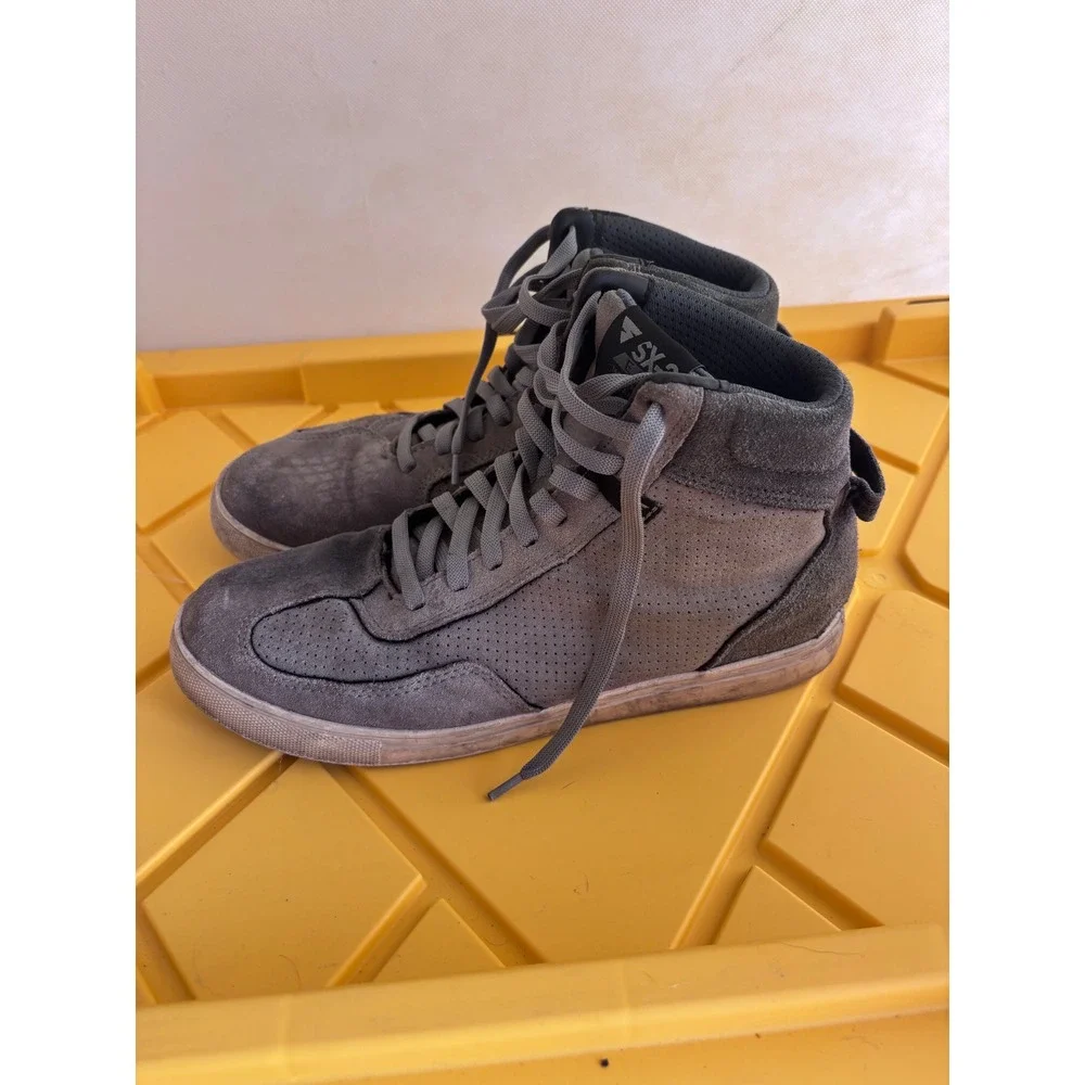 Shima SX-2 EVO Mens Grey Perforated Suede Motorcycle Riding Sneakers High Top 10